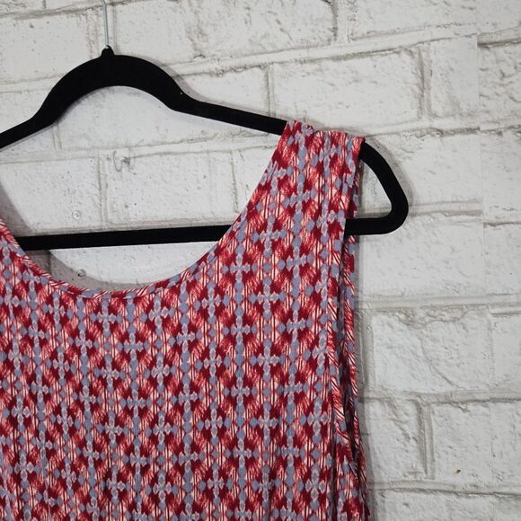 Eddie Bauer cute red and blue midi dress - Picture 15 of 15